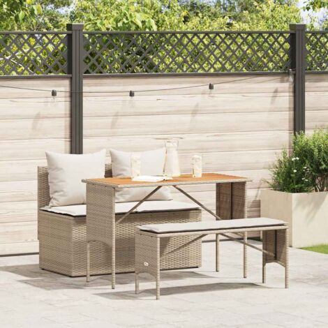 Gartenmöbel vidaxl 3 pcs garden dining set Akazienholz PE Rattan