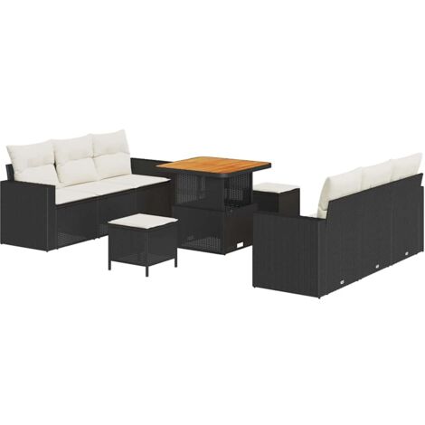 Gartenmöbel vidaxl 3363515 Polyrattan Akazienholz