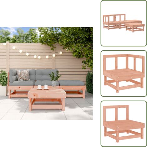 Gartenmöbel - vidaXL 4-tlg. Garten-Lounge-Set Massivholz Douglasie - Terrassensofa