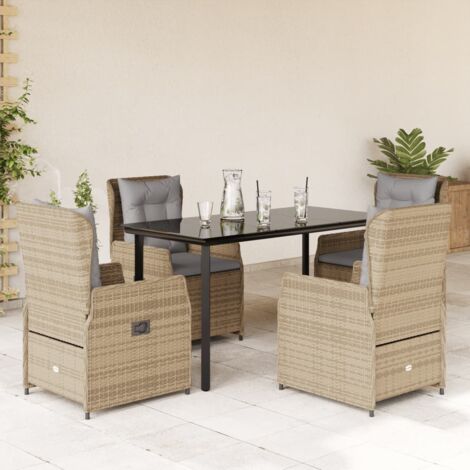 Gartenmöbel vidaxl 5 pcs garden dining set PE Rattan beige