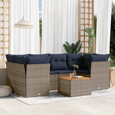 Gartenmöbel vidaxl 7-tlg. Garten-Sofagarnitur modular wasserdicht