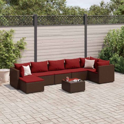 Gartenmöbel vidaxl 8-tlg. lounge set PE Rattan Stahl