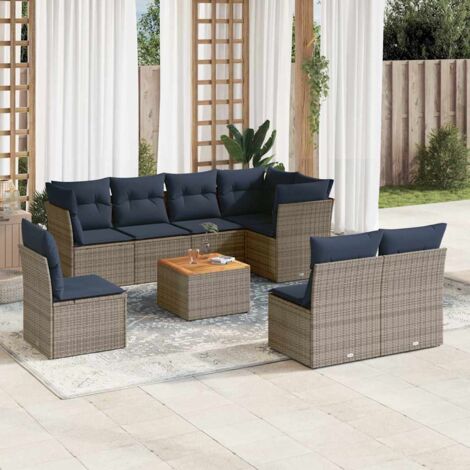 Gartenmöbel vidaxl 9 pcs garden lounge set modular UV-beständig