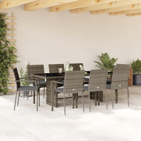 Gartenmöbel vidaxl 9-teilig PE Rattan Stahl