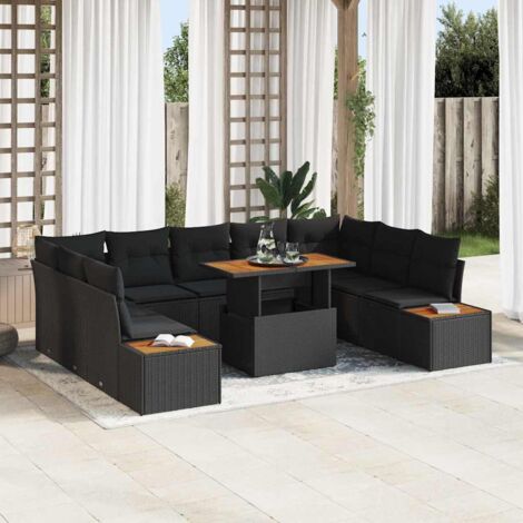Gartenmöbel vidaxl Essgarnitur modular Poly Rattan Akazie
