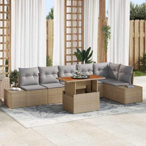 Gartenmöbel vidaxl garden dining set modular verstellbare Beine