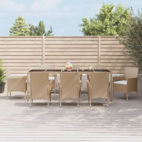 Gartenmöbel vidaxl garden dining set wetterfest 9-teilig