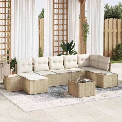 Gartenmöbel vidaxl garden sofa set modular Poly Rattan beige
