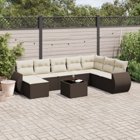 Gartenmöbel vidaxl garden sofa set PE Rattan 9-teilig