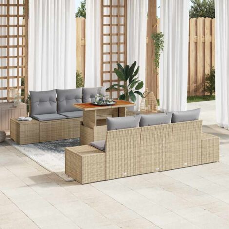 Gartenmöbel vidaxl modular wasserdicht Polyrattan