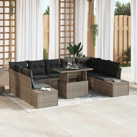 Gartenmöbel vidaxl Poly Rattan modular 289x209 cm