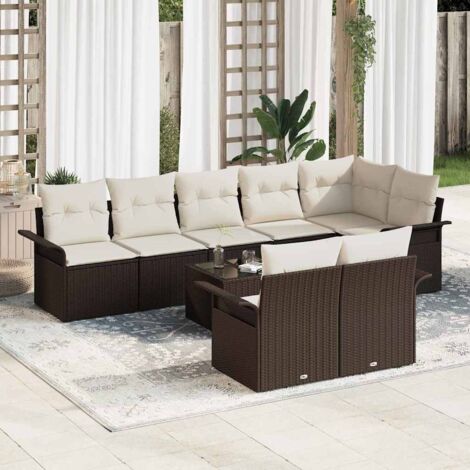 Gartenmöbel vidaxl Poly Rattan modular 297.5x132.5 cm