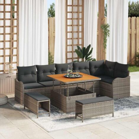Gartenmöbel vidaxl Poly Rattan modular UV-beständig