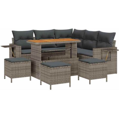 Gartenmöbel vidaxl Poly Rattan modular UV-beständig