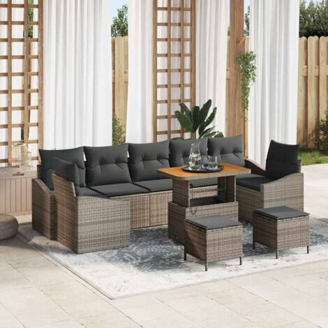 Gartenmöbel vidaxl Poly Rattan modular UV-beständig