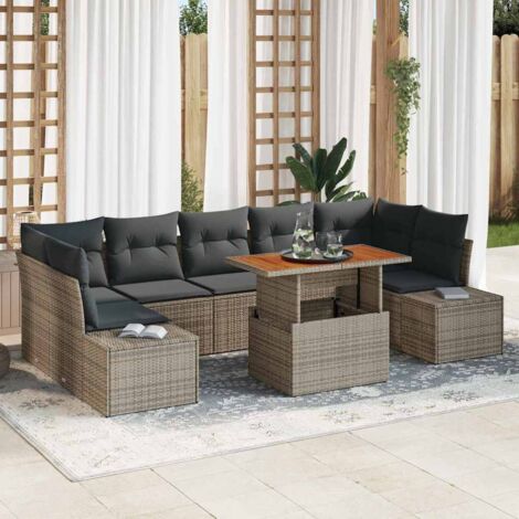 Gartenmöbel vidaxl Poly Rattan modular verstellbare Füße