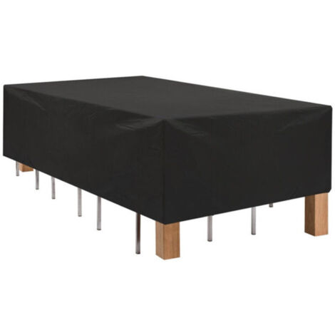 Gartenmöbelabdeckung, 180 x 120 x 70 cm. Strapazierfähige Gartentischabdeckung aus Oxford-Polyester. Schutzhülle für Terrassentische. Rechteckige, winddichte Abdeckung (schwarz).