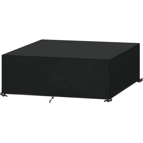 Gartenmöbelabdeckung 180x110x70cm Oxford Schwarz, wasserdichte Gartentischabdeckung mit Seil und Verschluss