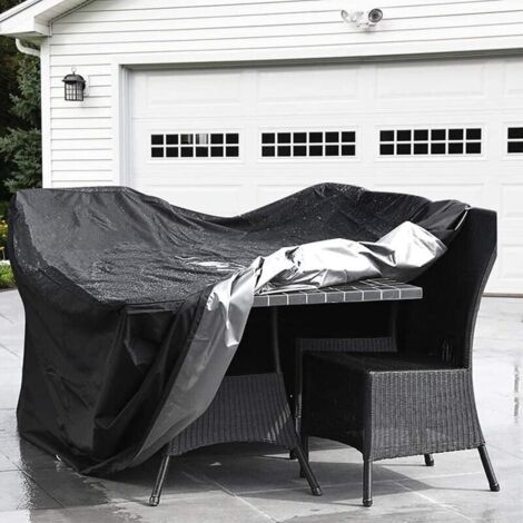 Gartenmöbelabdeckung (200 x 160 x 70 cm), wasserdichte Polyester-Gartentischabdeckung, UV-beständige Gartenmöbelplane, Schutzhülle für Gartentische, Stühle und Sofas