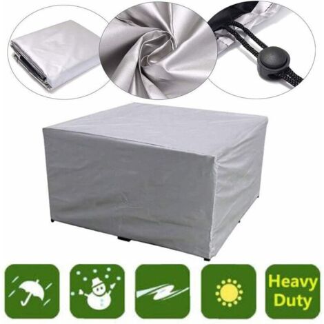 Gartenmöbelabdeckung aus 210D Oxford-Gewebe, silberfarben, wasserdicht, staubdicht, 180 x 180 x 90 cm