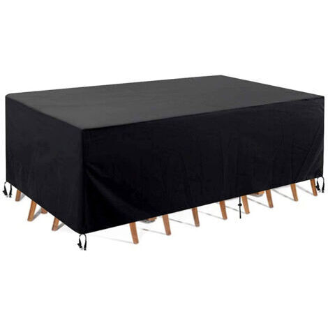 Gartenmöbelabdeckung Outdoor 213 x 132 x 74cm 420D Oxford Schutzhülle Gartentisch Plane Gartenlounge Wasserdicht Winddicht Regen- UV-reißfest
