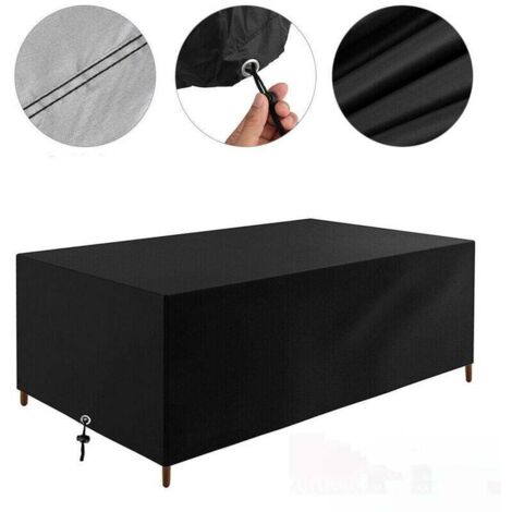 Gartenmöbelabdeckung, robuste Schutzhülle aus 210D Oxford-Gewebe für Tisch und Möbel, wasserdicht, winddicht, UV-beständig für den Außenbereich (126 x 126 x 74 cm)