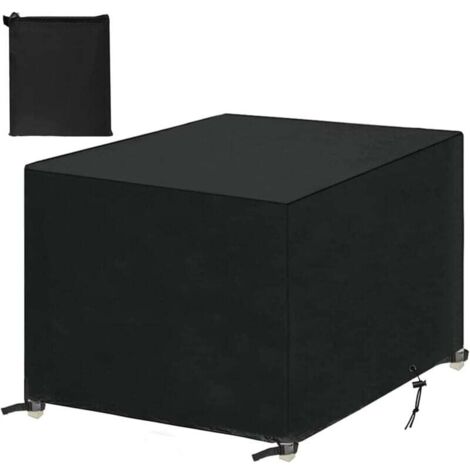 Gartenmöbelabdeckung, Tischdecke für den Außenbereich, wasserdichtes 420D Oxford-Gewebe, UV-beständig, winddicht, quadratisch, 140 x 140 x 90 cm
