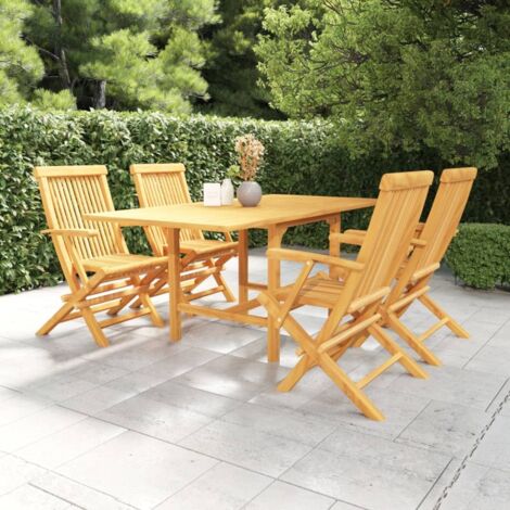 Gartenmöbelset 5 Teile aus massivem Teakholz