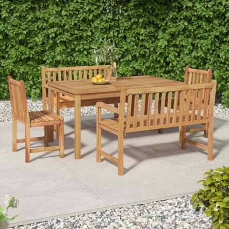Gartenmöbelset 5-teilig aus massivem Teakholz