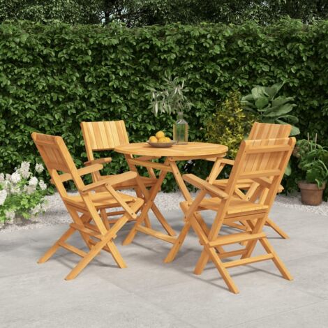 Gartenmöbelset 5 teilig aus Massivholz Teak