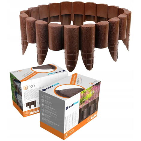 Gartenpalisade, Kunststoff, braun, 2,4 m, Rasen