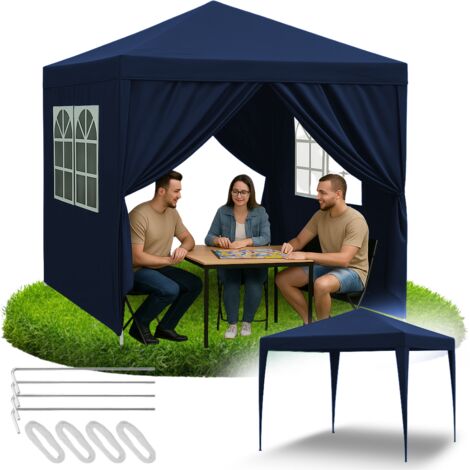 Gartenpavillon, Gewerbezelt, Partypavillon, 4 Seitenwände, Fenster, XXL