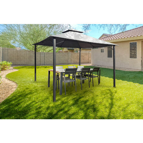 CAZEBOO Gartenpavillon SAO 3x3m Hellgrau