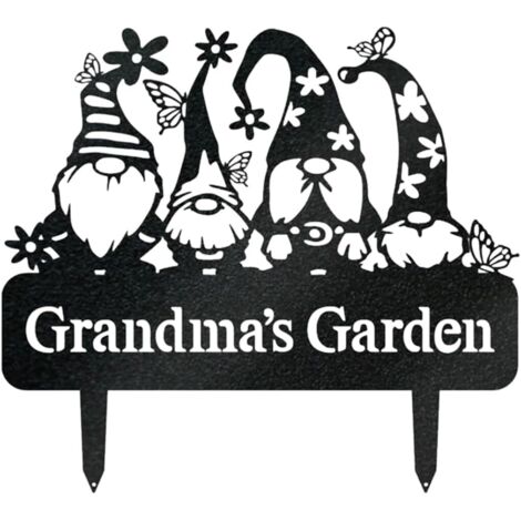 Gartenpfähle aus Metall mit Wichteln, Gartendekoration für den Garten mit Wichteln, Gartenpfahl-Dekor, Gartendekoration aus Metall mit Rasenausschnitt, Silhouette für den Garten, Gartenkunst aus Metal
