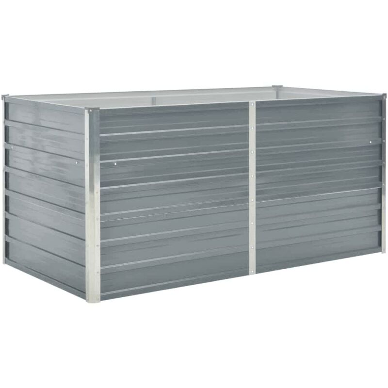 Hochbeet 160 X 80 X 77 Cm Verzinkter Stahl Grau Vidaxl