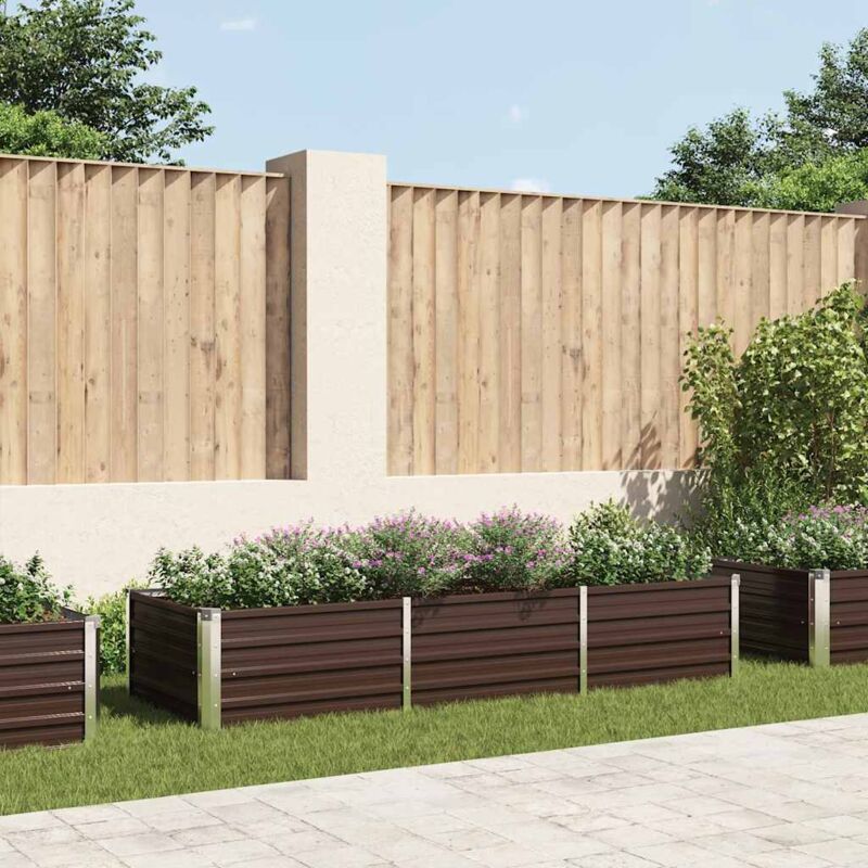 Garten-hochbeet Braun 240 X 80 X 45 Cm Verzinkter Stahl Vidaxl