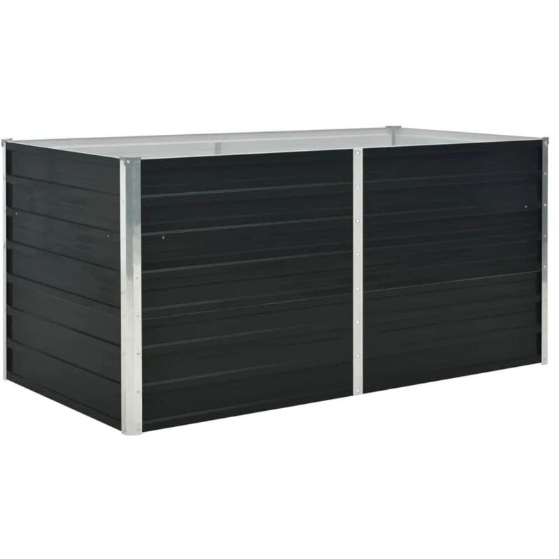 Hochbeet Anthrazit 160 X 80 X 77 Cm Verzinkter Stahl Vidaxl
