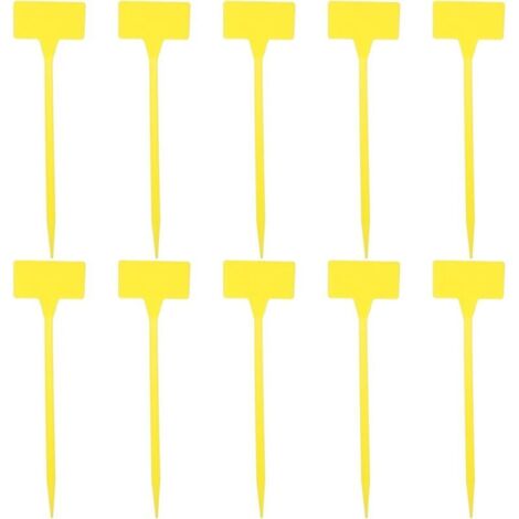 Gartenpflanzenetiketten – 10 gelbe Etiketten, 30 cm, wiederverwendbar und einfach anzubringen