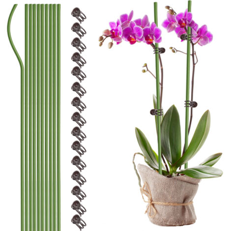 Gartenpflanzenstab mit 15 Clips und 10 Stäben – Durchmesser 3,2 mm, Länge 40 cm/60 cm