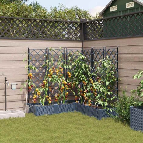 Gartenpflanzer Grau 120 x 120 x 126 cm Stahl vidaXL