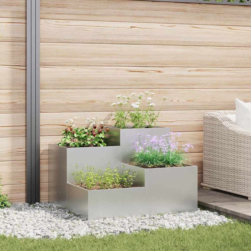 Gartenpflanzer 100x100x60 Cm Galvanisiertes Stahl - Vidaxl