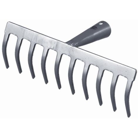 Gartenrechen 12 Zinken 31 cm Hammerschlag anthrazit