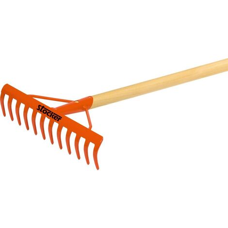 Gartenrechen Stocker 12 Zähne Stahl ergonomisch 144 cm