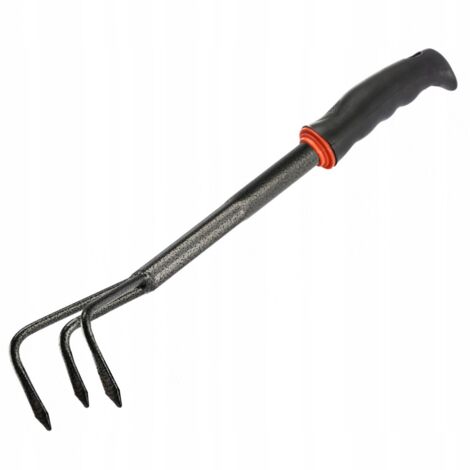 Gartenrechen zum Auflockern von Erde, Massivstahl, 34,5 cm