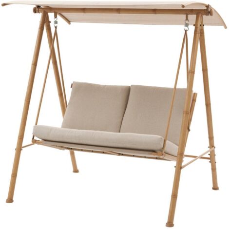 Gartenschaukel Baroe beige 170 x 129 x 213cm aus Stahl und Texalin - Hespéride