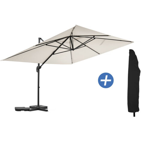 Gartenschirm aus Aluminium "Sky 4" - 3 x 4 m - Ecru - Mit Hülle