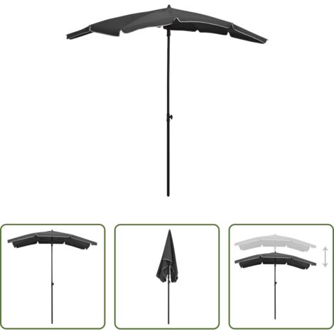 Gartenschirm -  Sonnenschirm mit Mast 200x130 cm Anthrazit