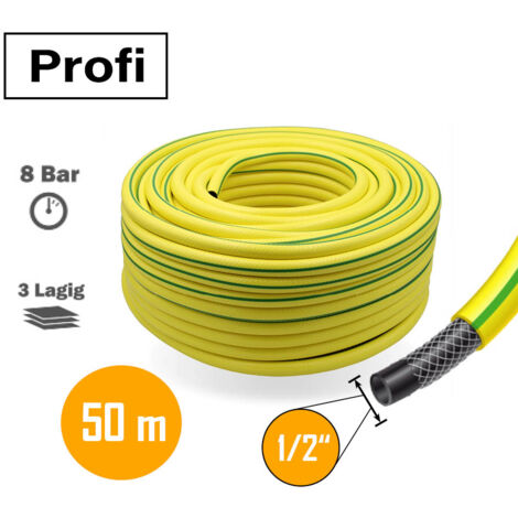Gartenschlauch Grau 1/2 Zoll 50 m 3-lagig verstärkt knickfest "Profi"