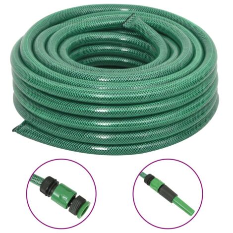 Gartenschlauch mit Kupplung-Set Grün 0,75" 20 m PVC