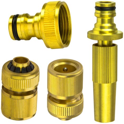Gartenschlauch System Anschluss-Set 3/4 Zoll Messing Sprühdüse